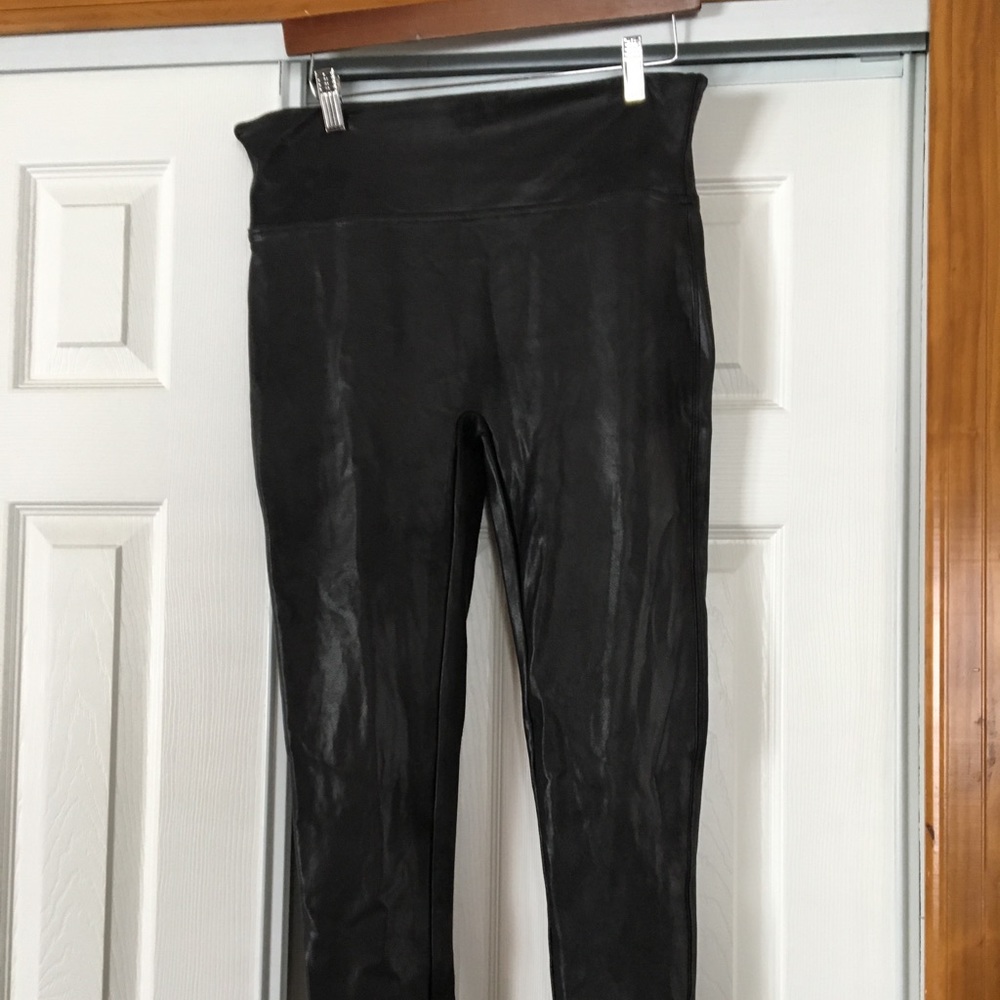 Spanx Hi-Rise Black Faux Leather Leggings -1x